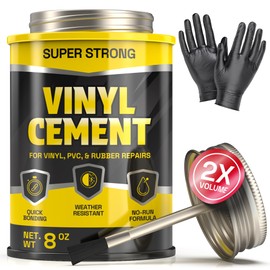 8 oz Vinyl Cement Glue - Non-Brittle, Zero Shrinkage & Watertight Seal, Contact Cement Adhesive for Inflatables, Pools, Paddle Boards, Pond Liners, and More - Vinyl Adhesive with Brush