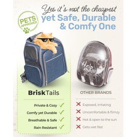 Expandable Breathable Cat Backpack Carrier Designed for Comfy Long Walks - from Kitty to Medium-Size cat, Small Dog, Puppy, Other Small pet up to 15lbs - Cat Travel Backpack BT-01-2