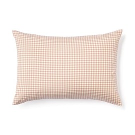 MUJI 84738791 Recycled Polyester Easy Drying Pillow Cover for 19.7 x 27.6 inches (50 x 70 cm), Pink Check