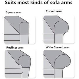 4 Pieces Elastic Armrest Covers, Arm Caps, for Armchair, Sofa, Armchair, Couch, Stretchy Armrest Cover, Comfortable, Elastic, Waterproof, Couch Armrest Protector (Coffee)