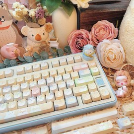 Mao Height - Juego de teclas con forma de gato para teclas PBT personalizadas, adecuado para interruptor Cherry MX 61/87/104/108 y otros teclados mecánicos (lindo mouse)