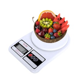 1 Báscula de Cocina Digital con Pilas incluidas, Bascula de Precision de Cocina 10kg/1g Peso de Cocina Digital, Balanza de Alimentos con Pantalla Digital, Función de Tara