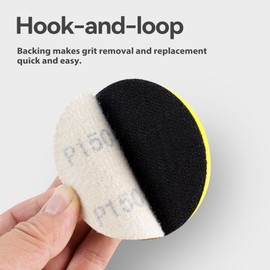 CowboyBOB 3 Inch 50PCS Hook and Loop Sanding Discs No Hole 150 Grit Gold Aluminum Oxide Orbital Sander Sandpaper Air Random Orbital Sander Paper for Wood Auto Body Paint Metal Polishing Use