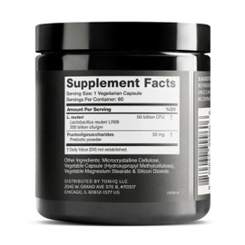 Toniiq 50 Billion CFU Lactobacillus Reuteri Probiotic 50mg per Serving - L Reuteri Probiotics - Highest CFU Count Lactobacillus Reuteri Probiotic - 60 Vegetarian Capsules - 60 Servings