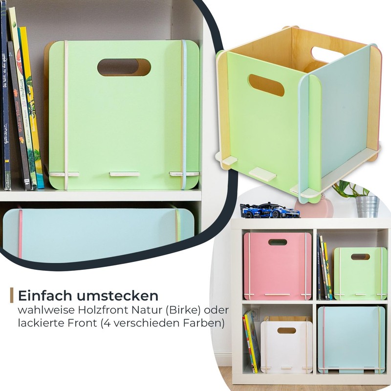 HMF Wooden Storage Box | Fits Bookshelves | 25 x