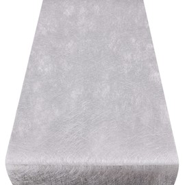 Time to Sparkle Non Woven Tablecloth 30CM X 26M Glitter Metal Tablecloth Roll Reusable Party Table Centerpiece for Wedding Birthday Baby Shower Silver