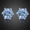 RIZILIA Stud Pierced Earrings with Round Cut Gemstones CZ [Tanzanite]