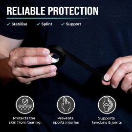 PULLUP & DIP Finger Tape Sports Extra Strong Adhesive, 3 Rolls Athletic 3 Pcs, Black