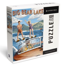 Lantern Press 1000 Piece Jigsaw Puzzle, Big Bear Lake, California, Water Skiing Scene