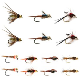 RoxStar Fly Shop Nymph Fly Hatch Pack! | 14 Premium Nymph Flies for Trout + 1 Year Membership to Trout Unlimited & RoxStar Club | Proven Fly Fishing Flies for Trout! | Tied in House - Never Outsourced
