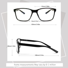 JOSCHOO Reading Glasses 5 Pack Blue Light Blocking Readers Spring Hinge Glasses for Reading for Men and Women (5Black, 2.75, x)