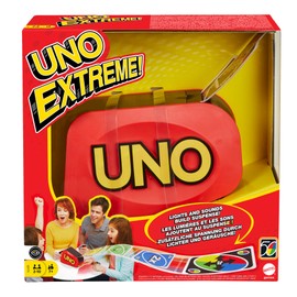 Mattel Games Mattel Games UNO Extreme, UNO Kartenspiel für die Familie, mit Kartenwerfer, Reisespiel oder Spiel für Erwachsene, für 2-10 Spieler, ab 7 Jahren, GXY75