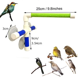 Armastuse Parrot Perch Stand, Portable, Suction Cup, for Small or Medium Parrots & Parakeets