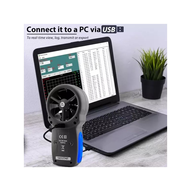 AIOMEST HVAC CFM 풍속계 풍속/기류 속도를 측정하는 AIOMEST 휴대용 기류계