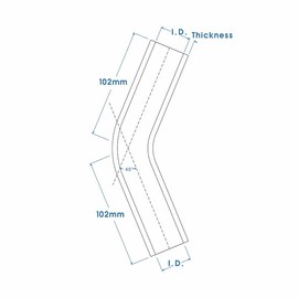 ZAP Performance ZAP Performance 45 Degree ID 2"(51mm) Elbow Silicone Hose Intake Intercooler Coupler 2 inch Pipe,Length 102mm One Leg,4-Ply Thickness 5.4 mm