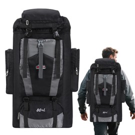Gkstly 80L Hiking Backpack for Men Women, Lightweight Camping Rucksack Water Resistant Rucksack Daypack Multifunctional Mountaineering Backpack for Climbing Trekking Walking Cycling Outdoor Sports