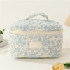QUINTRA Carry Bag Printed Cotton Makeup Bag Large Travel Makeup