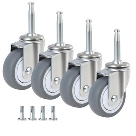 Enyke 2 Inch Long Stem Casters 600 LBS with 5/16" x 1-1/2" (8 x 38mm) Stem, TPR Rubber Casters Set of 4, 360 Degree Swivel Castor Wheels with Ball Bearing, Casters Wheels for Furniture