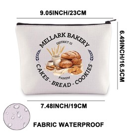 JNIAP Mellark Bakery Makeup Bag Hunger Movie Inspired Gifts Mellark Bakery Gifts District 12 Merch Zipper Pouch For Movie Fans (Mellark Bakery)