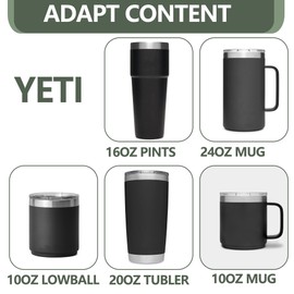 KEUYE KEUYE Cocktail Shaker Lid Compatible With YETI Rambler 20oz/Tumbler 20oz/16oz Pints/10oz Mug/10oz Lowball/24oz Mug,Stainless Steel Cocktail Shaker Lid Only