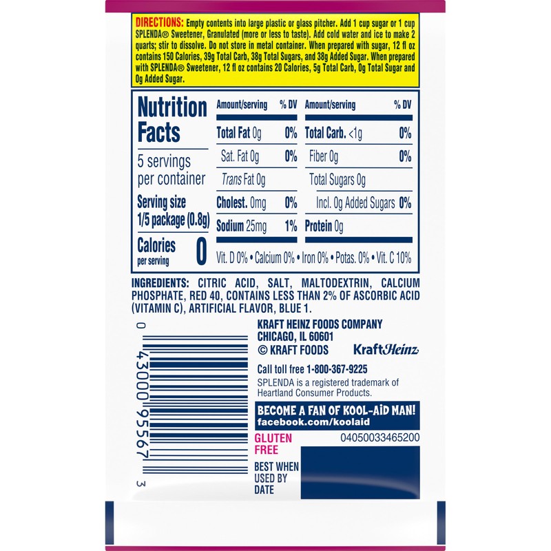Kool-Aid Black Cherry Unsweetened Soft Drink Mix, 0.13-Ounce Packets (Pack