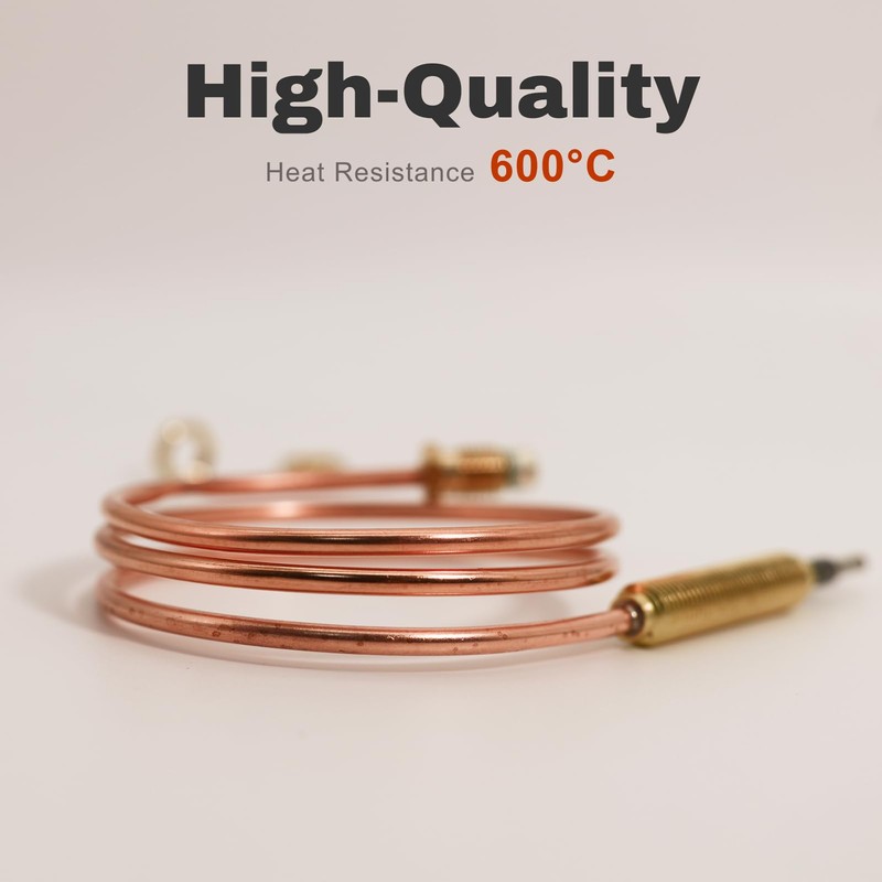 Gas Thermocouple M8 Thread, 600 mm Length, Thermocouple Fireplace Replacement