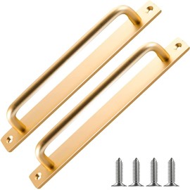 GNCLOUD 2Pcs Aluminum Kitchen Door Handle, 7in/18cm Wooden Doors Pull Handle, Cabinet Door Grab Handles, Metal Drawer Handles for Bathroom, Wardrobe, Furniture (Copper)