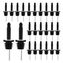 Pafusen 24 Pack Liquor Bottle Pourers, Liquor Pour Spout for Liquor Bottles, Stainless Steel Olive oil Dispenser Spout, Alcohol Pourer Spouts Dust Caps Long Covers, Sliver
