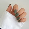 ORZOLATENT Matte Olive Green Press-On Nails – 24 Short Square