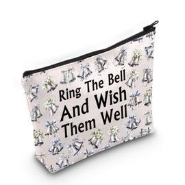 JXGZSO Wedding Bell Cosmetic Bag Ring The Bell And Wish Them Well Makeup Bag Country Wedding Gifts Bell Themed Gift, Ring The Bell And Wish Them Well