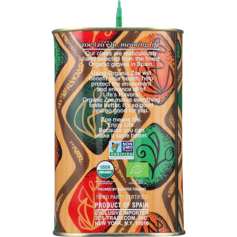 Zoe Organic Extra Virgin Olive Oil, 2.5 Liters