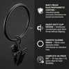 40 PcsCurtain Rings with Clips, 35mm Black Metal Curtain Hoops,