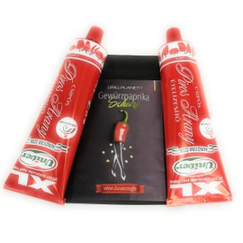 Univer Hot Pepper Cream 2 x 240 g XL and Grillplanet Paprika Powder Sharp 1 x 50 g Bag