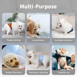 vecomfy Pañales para Perros Machos (Paquete de 5), Lavables, Reutilizables, a Prueba de Fugas, Talla M