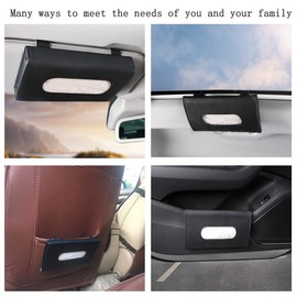 Fredysu Car Visor Tissue Holder, Sun Visor Napkin Holder Backseat Tissue Case, Premium Car Tissue Box for car, Vehicle (Black)
