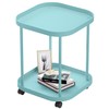 villertech Side Table with Wheels, End Table Living Room Plastic