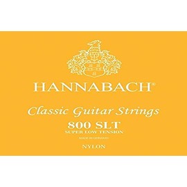 Hannabach Classical Guitar Strings Series 800 Super Low Tension silver-plated 3-piece bass set, 8007SLT, strings for guitar (silver-plated copper wire, low tension, for entry-level classical guitars).