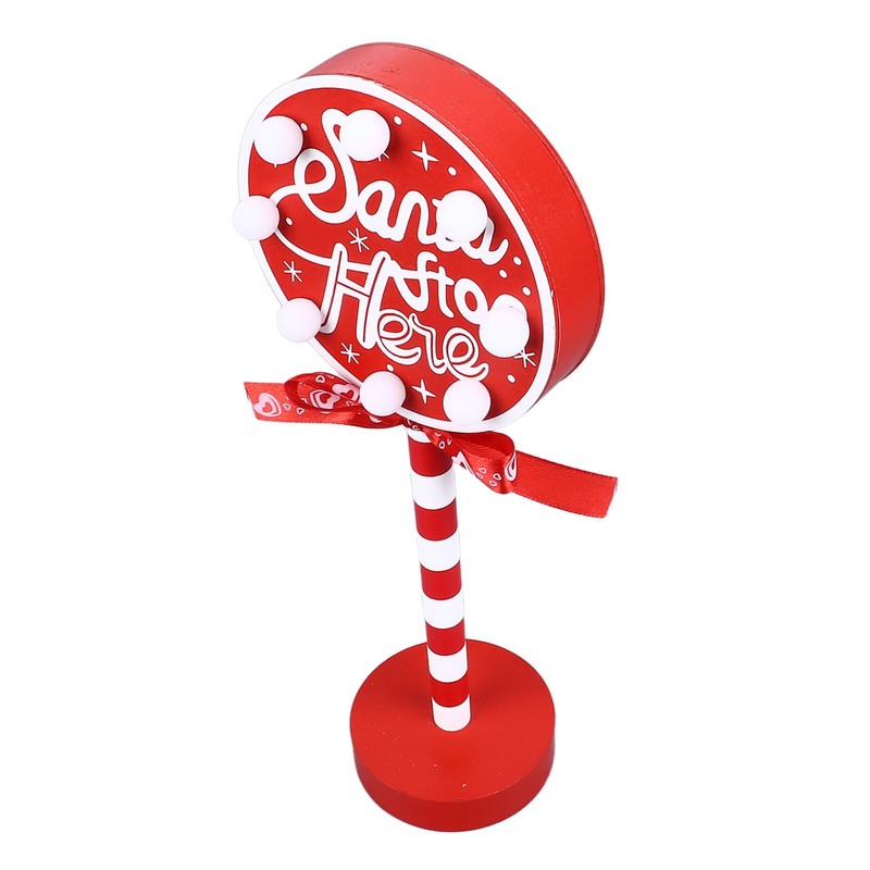 Christmas Stop Here Decor Metal Solid Wood LED Delicate Santa