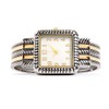 2Tone Western Style Decorated Square Face Women's Bangle Cuff Watch