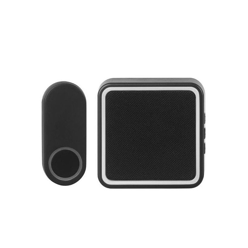 Globe Heath Zenith Black Plastic Wireless Door Chime Kit