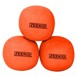 Lunar Juggling Ball Set - (3) Professional UV Reactive 6 Panel Balls - 110g (Solid Orange)