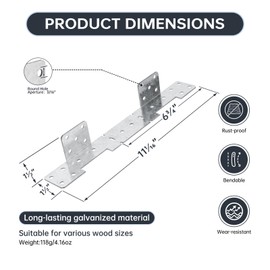 MOZCORN 4 Pcs Adjustable Stair Stringer Connector, Concealed Deck Stair Stringer Connection Brackets, 18-Gauge Metal Stringer Mounting Brackets
