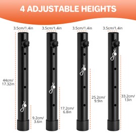 FUNYKICH Folding Table Leg Extenders, Durable Steel Folding Tables Leg Risers for Straight and Bent Legs, Adjustable Table Height Extenders for Rise 3.6/6.8/9.9/13in (4 Adjustable Heights)