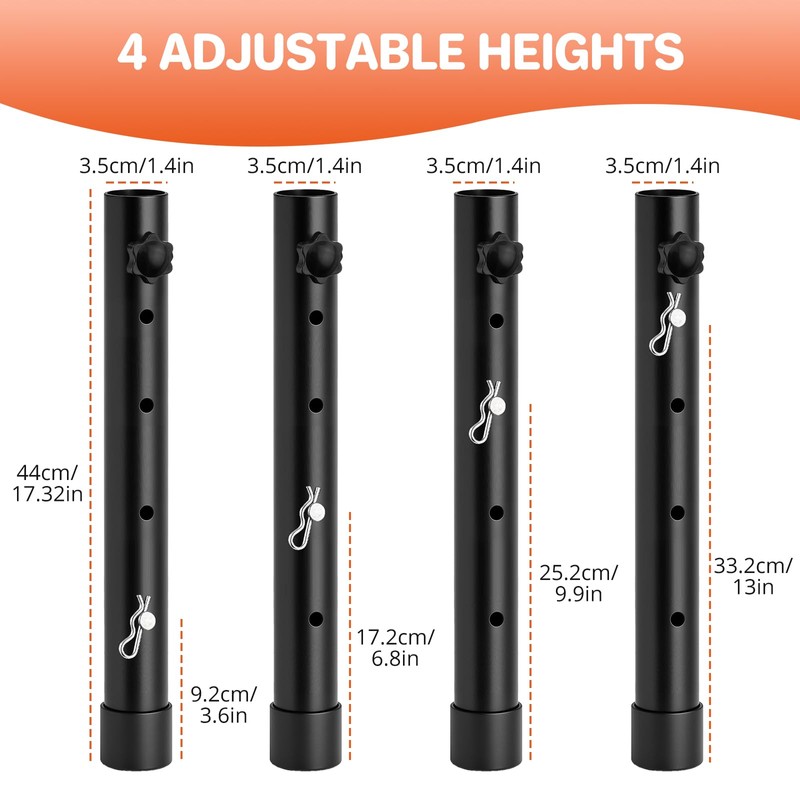 FUNYKICH Folding Table Leg Extenders, Durable Steel Folding Tables Leg