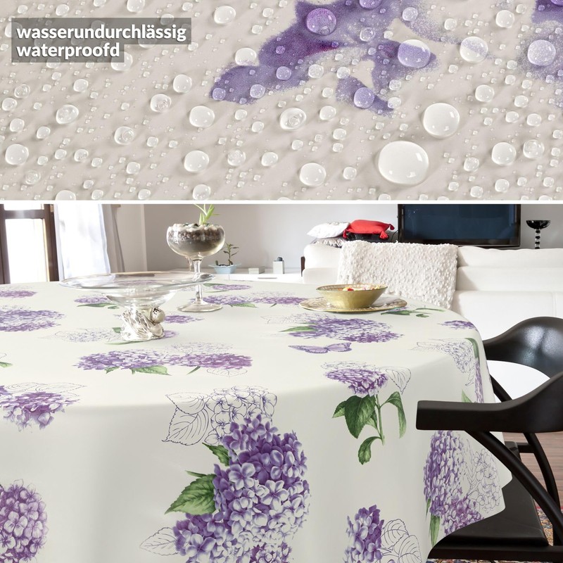ANRO Oilcloth tablecloth, wax tablecloth, washable garden tablecloth, round, oval,