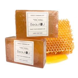 BEAUTI4U 2LB Honey Soap Base - Soap Making Supplies with Soap Making - Melt and Pour Soap Base - Melt and Pour Soap - Soap Making Supplies - Organic Soap Base for Soap Making