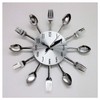 Modern Design Silver Cutlery Kitchen Utensil Clock Spoon Fork Knife