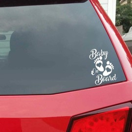 Stukk Baby on Board Vinyl Car Window Sticker 5" x 7" - Black