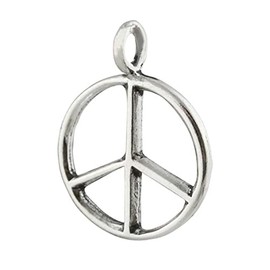 World Peace Sign Symbol 925 Sterling Silver Charm Pendant Jewelry Making Supply