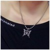 Allereya Hollow Butterfly Pendant Necklace Silver Satellite chain necklace Open